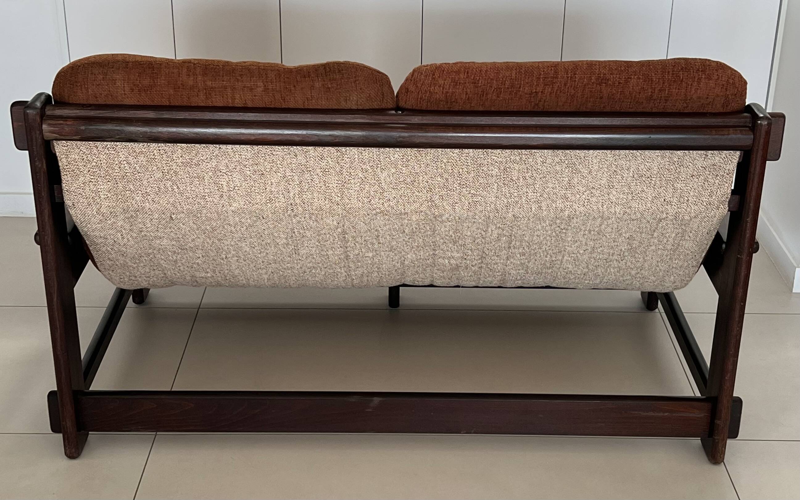 Scandinavian two-seater oak sofa, 1960s