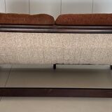 Scandinavian two-seater oak sofa, 1960s