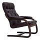 1970s, Scandinavian armchair, brown furniture leather, bent wood.