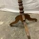 Antique pedestal table, Brutalist, wood, turned