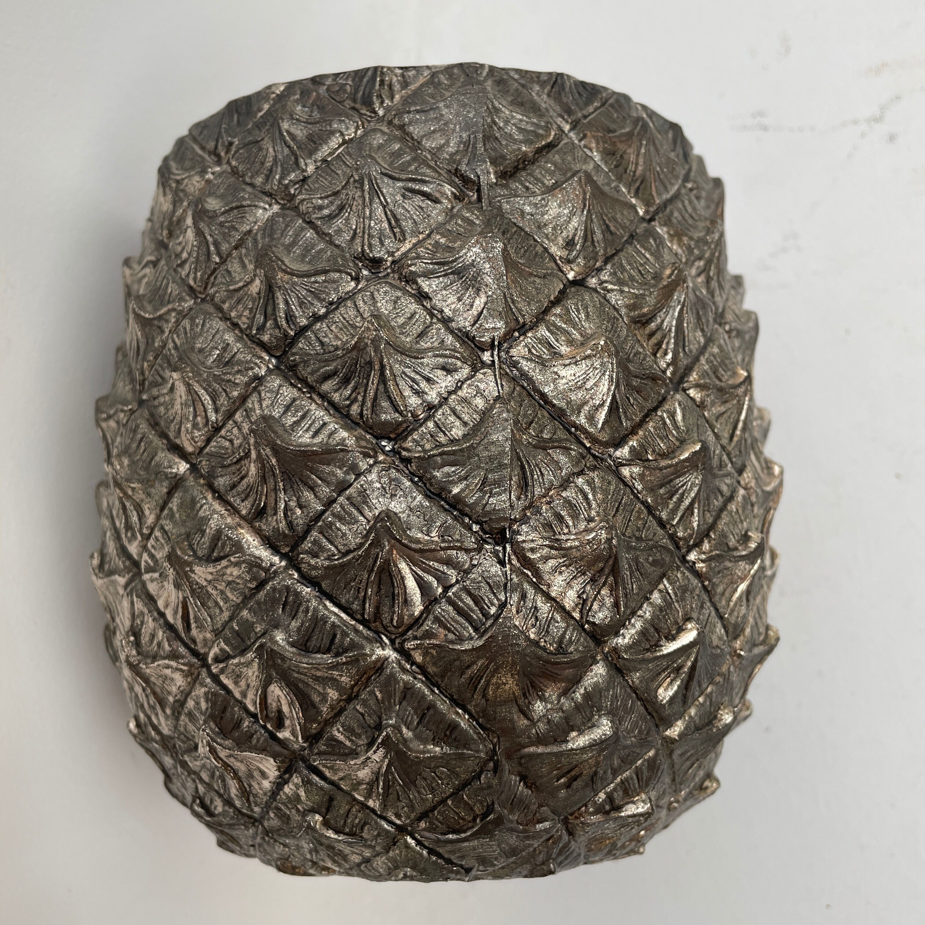 Pineapple Mauro Manetti ce cube tray in silver metal design 1960 M/M vintage