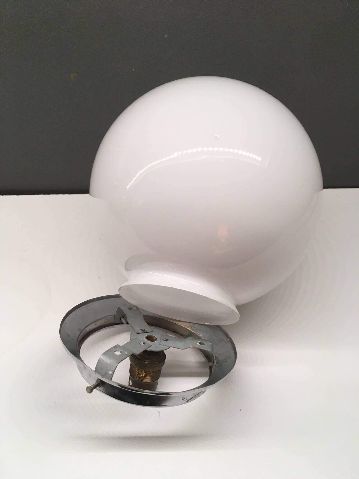 Globe blanc verre diamètre 20 cm