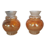 Pair of iridescent copper glass vases 1930