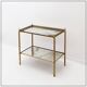 Two-tier side table with eglomisé mirror by Maison Jansen, French.