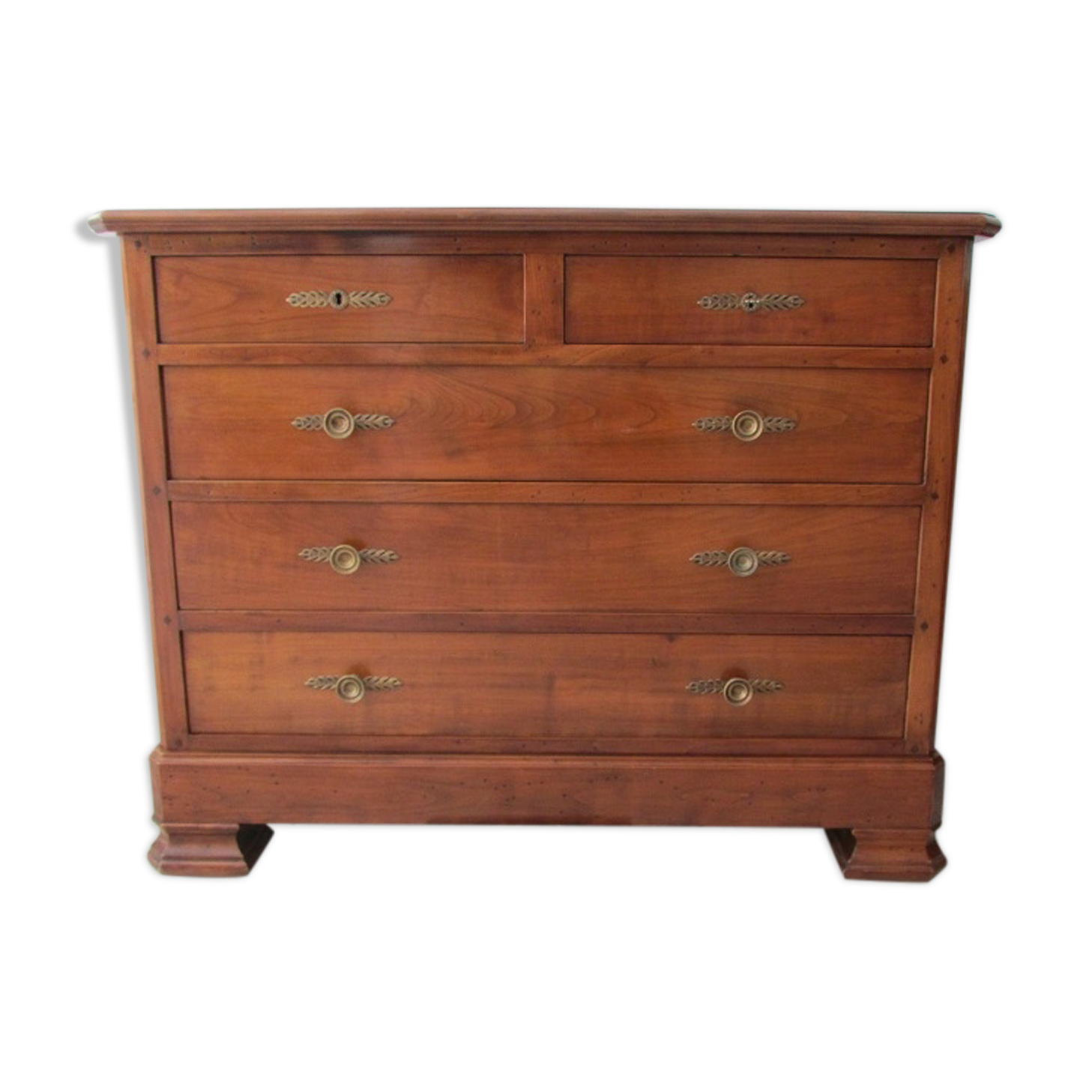 Louis Philippe chest of drawers in solid cherry, 5 drawers