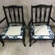Paire de fauteuils tissu jungle