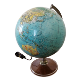 Luminous terrestrial globe scan globe Denmark 1972