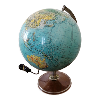 Globe terrestre lumineux scan globe Danemark 1972