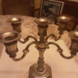 5 flames silver chrome metal candlestick