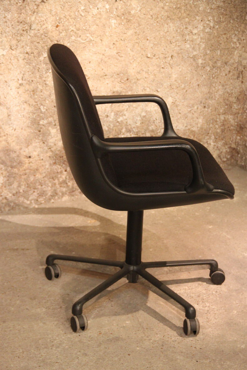 70s wheeled comfort armchair
