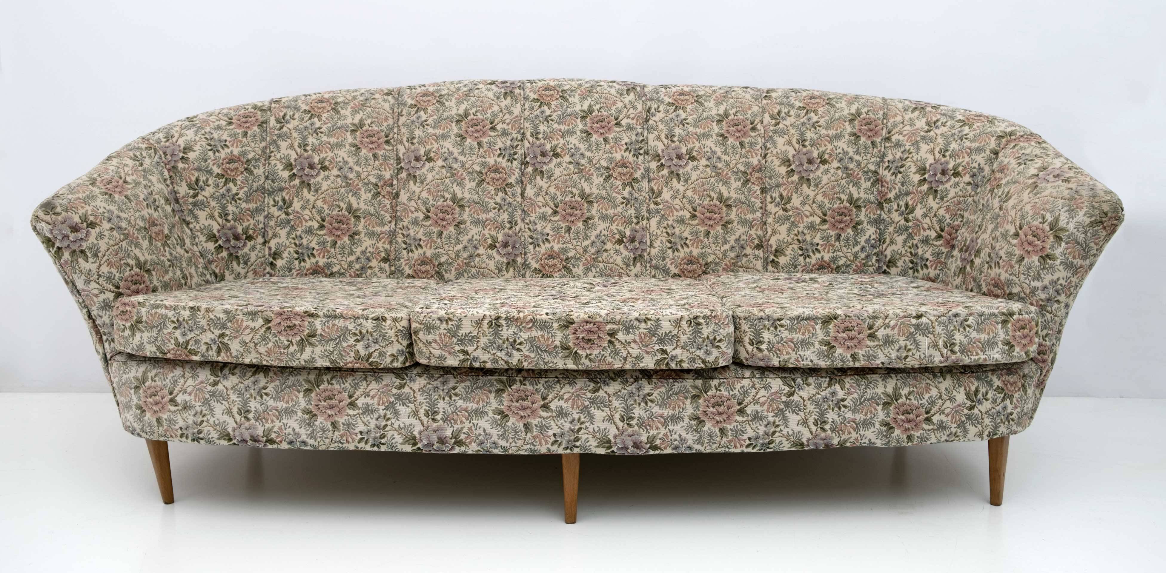 Ico Parisi Style Mid-Century Modern Italian Sofa, 1950s