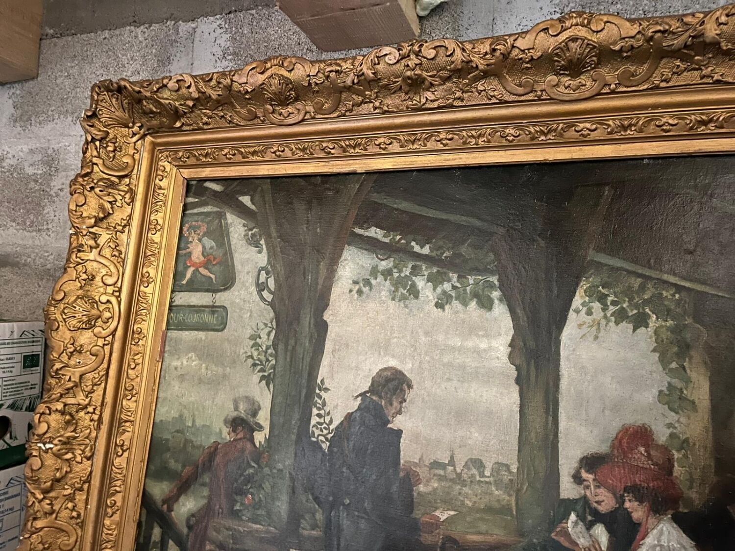 Tissu toile de jouy scene de chasse vert | Tissu fil & compagnie