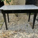 Vintage wooden table adhesive coating