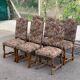 6 Louis XIV chairs made of solid wood with sheep bone and 19th-century floral fabric.