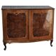 Coiffeuse habilleuse néo-baroque marron en bois avec marqueterie et pieds cambrés (1940, Hongrie)