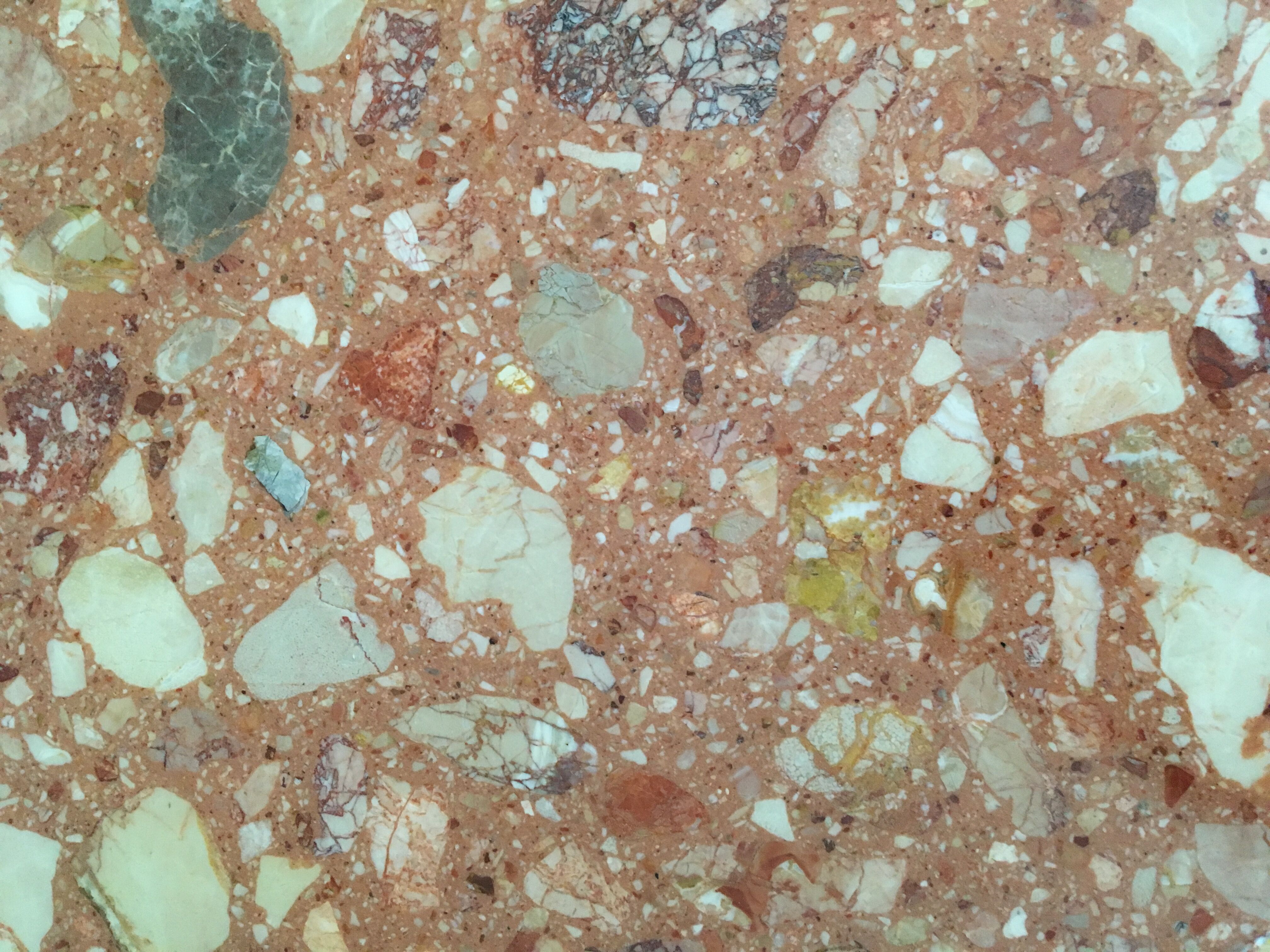 Earth-coloured marble coffee table