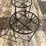 Set of 2 wrought iron garden stools/side tables