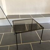 Vintage glass and brass coffee table