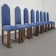 Set of 8 wooden and fabric chairs
