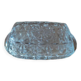 Moulded glass butter dish star decoration