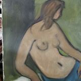 Oil on female nude canvas