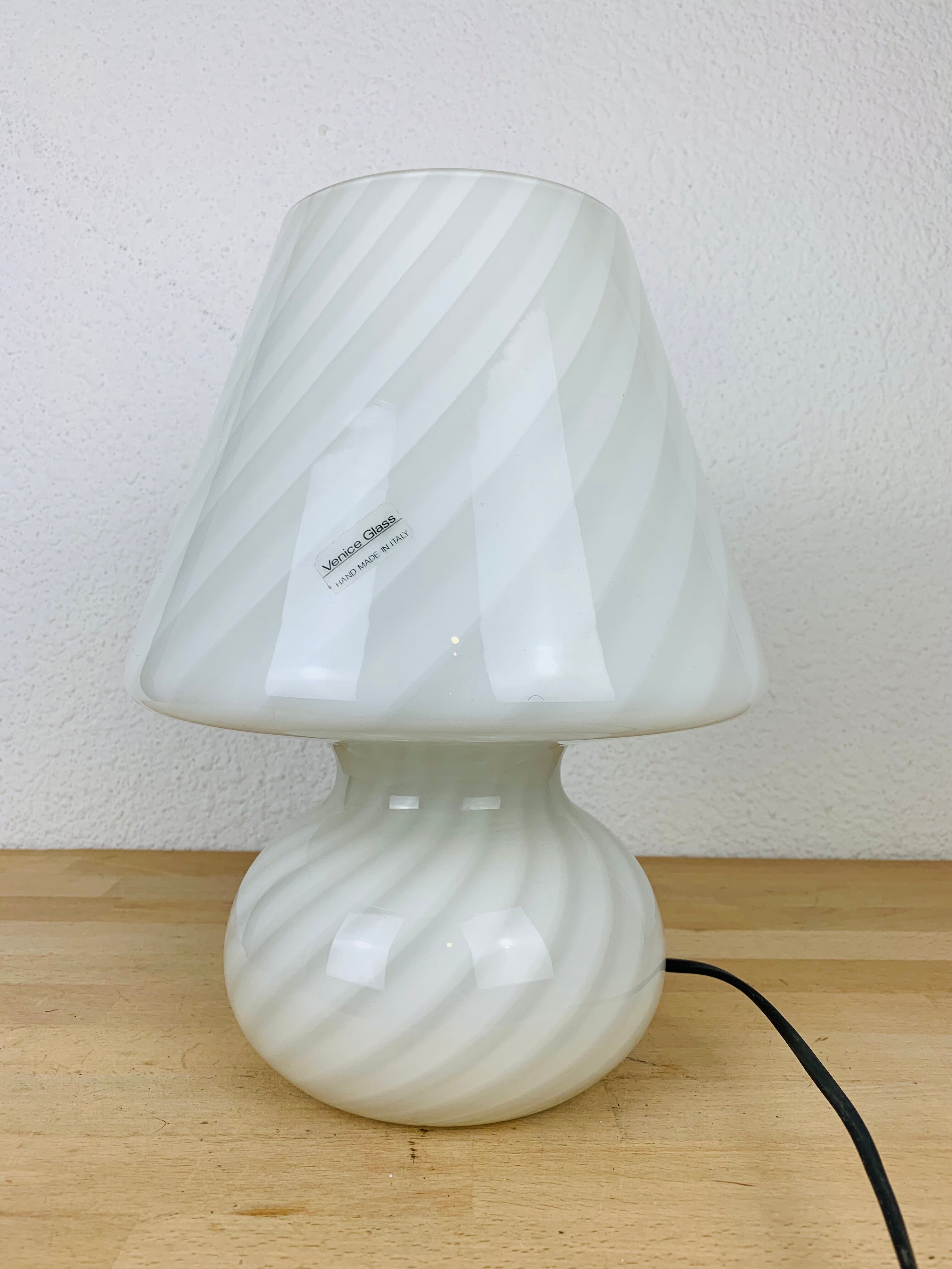 Mushroom lamp Murano white 70's