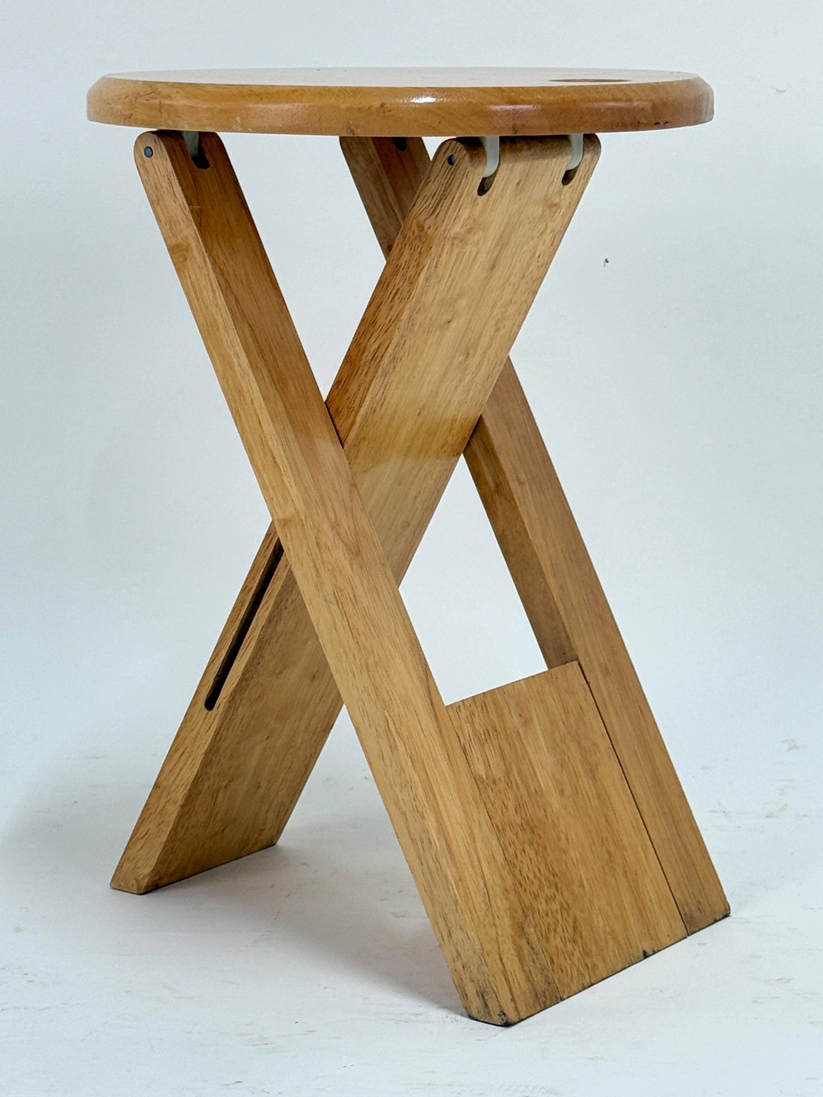 Suzy DLG Roger Tallon Wood Stool - no Charlotte Perriand - Vintage