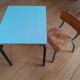 Vintage school table and its small chair