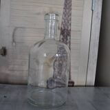 Large vintage transparent glass bottle from the 1950s – Czech decorative piece.