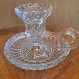 Bougeoir à main en cristal de Baccarat modèle Bambous Tors