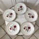 Set of 5 flat plates Badonviller with flowers 30s