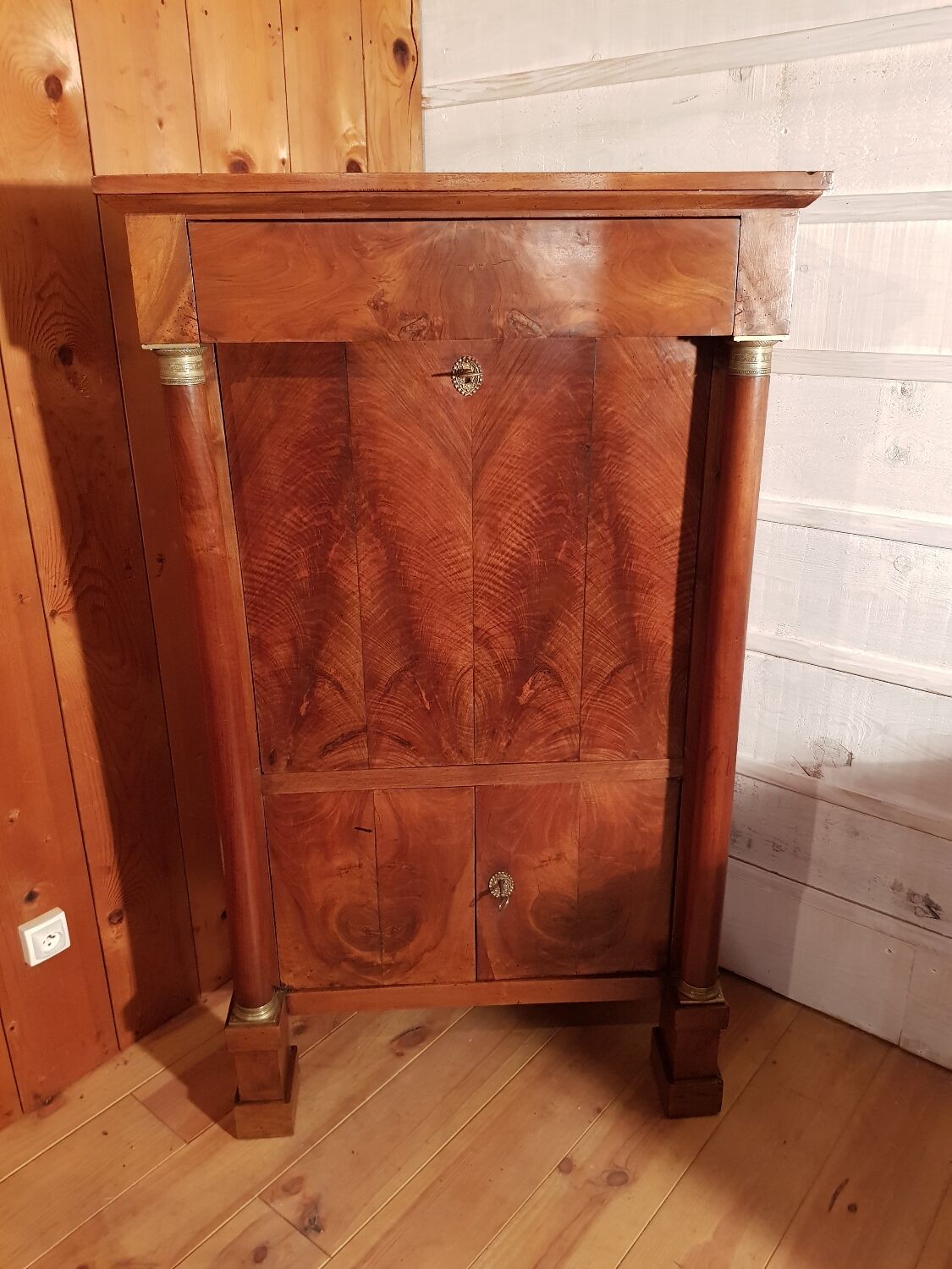 Empire secretary in walnut.