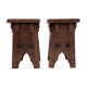 Brutalist set of 2 neo gothic oak stools ( pair ), midcentury , Spain
