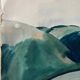 Large Watercolor Painting "Le Hameau" post-cubist landscape signed J. Ley 1943