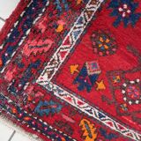 Handmade vintage Persian Hamadan rug 3.2' x 6.2' (100cm x 191cm) 1970s