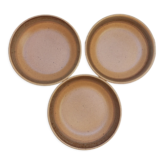 3 deep stoneware plates Sarreguemines Ardèche