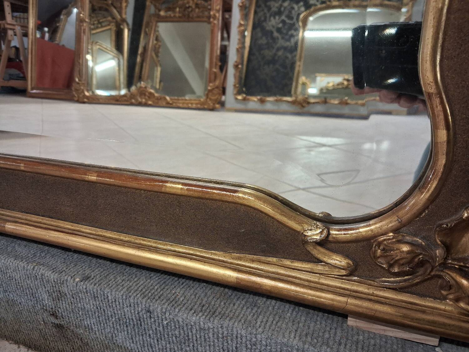 Miroir époque art nouveau 169 x 100