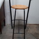 pair stool bar design vintage 1980 black metal wood