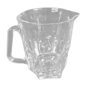 Vintage pitcher in molded glass tempered translucent 16.5 cm