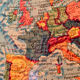 World map lamp Scan-globe Denmark vintage 1972 swivel & tiltable