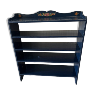 Vintage midnight blue bookcase shelf