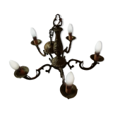 Lustre en bronze à 5 branches de lumieres XIXéme