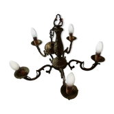 Bronze chandelier with 5 branches of light. 19th century.