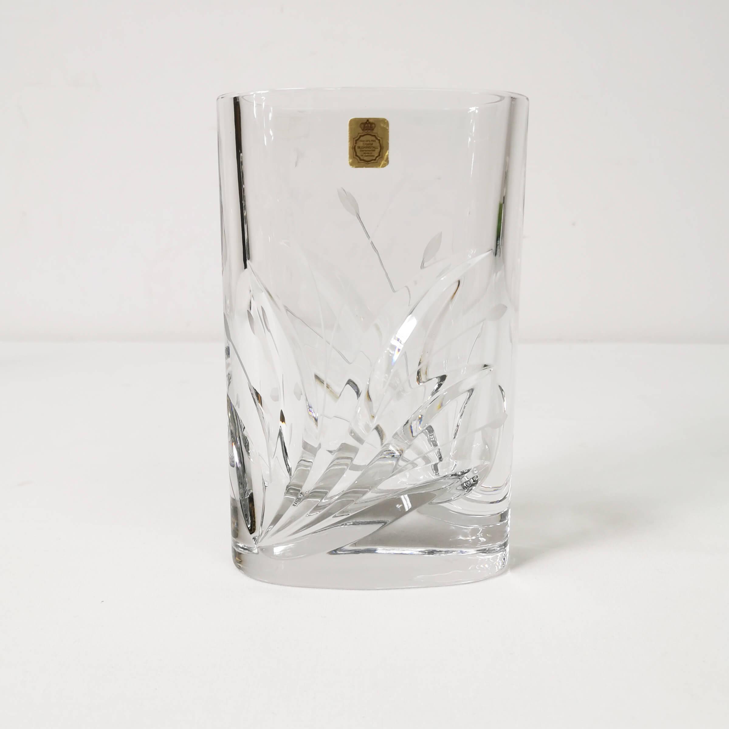 Oval crystal vase, Bleikristal, Germany, 1960s
