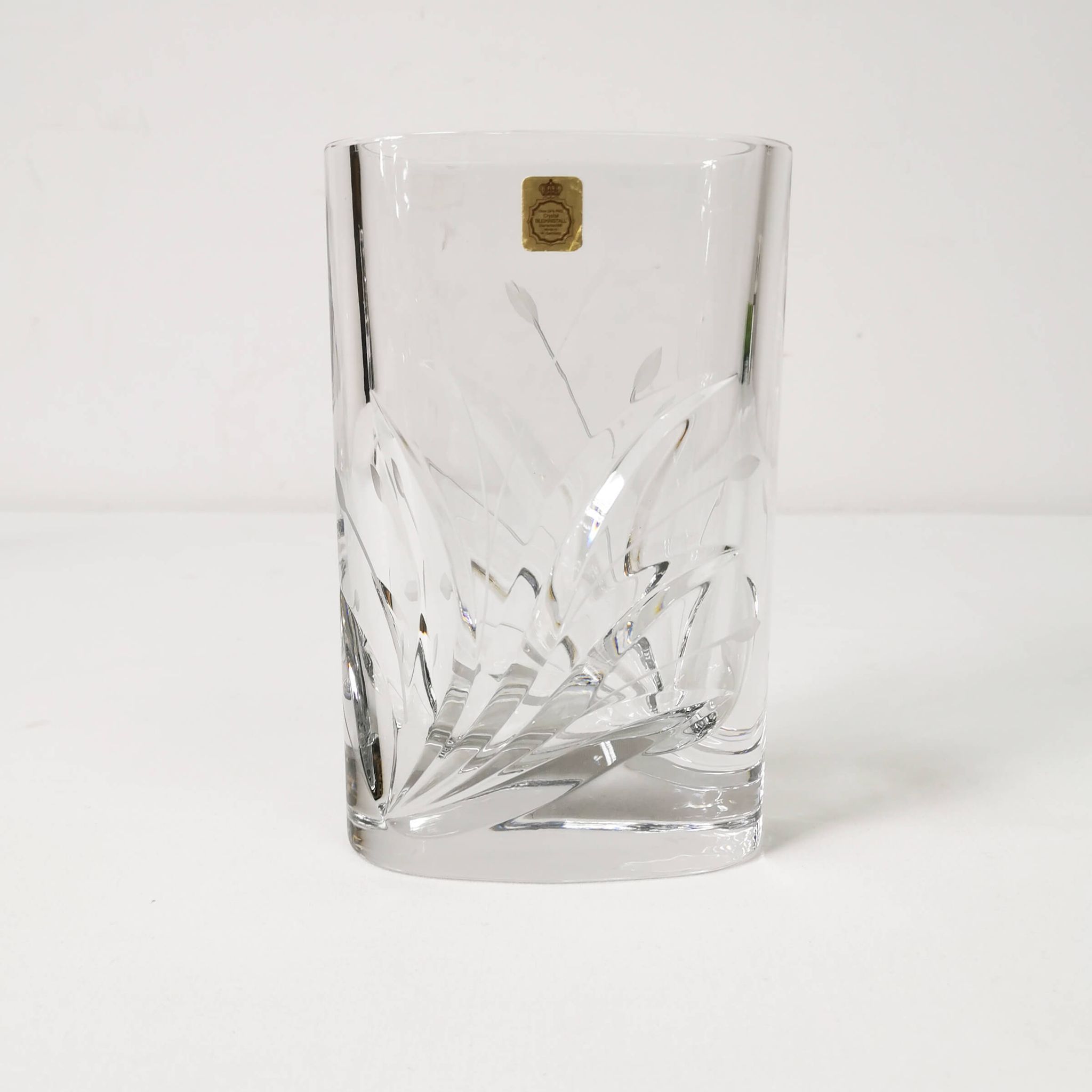 Vase ovale en cristal, Bleikristal, Allemagne, années 1960