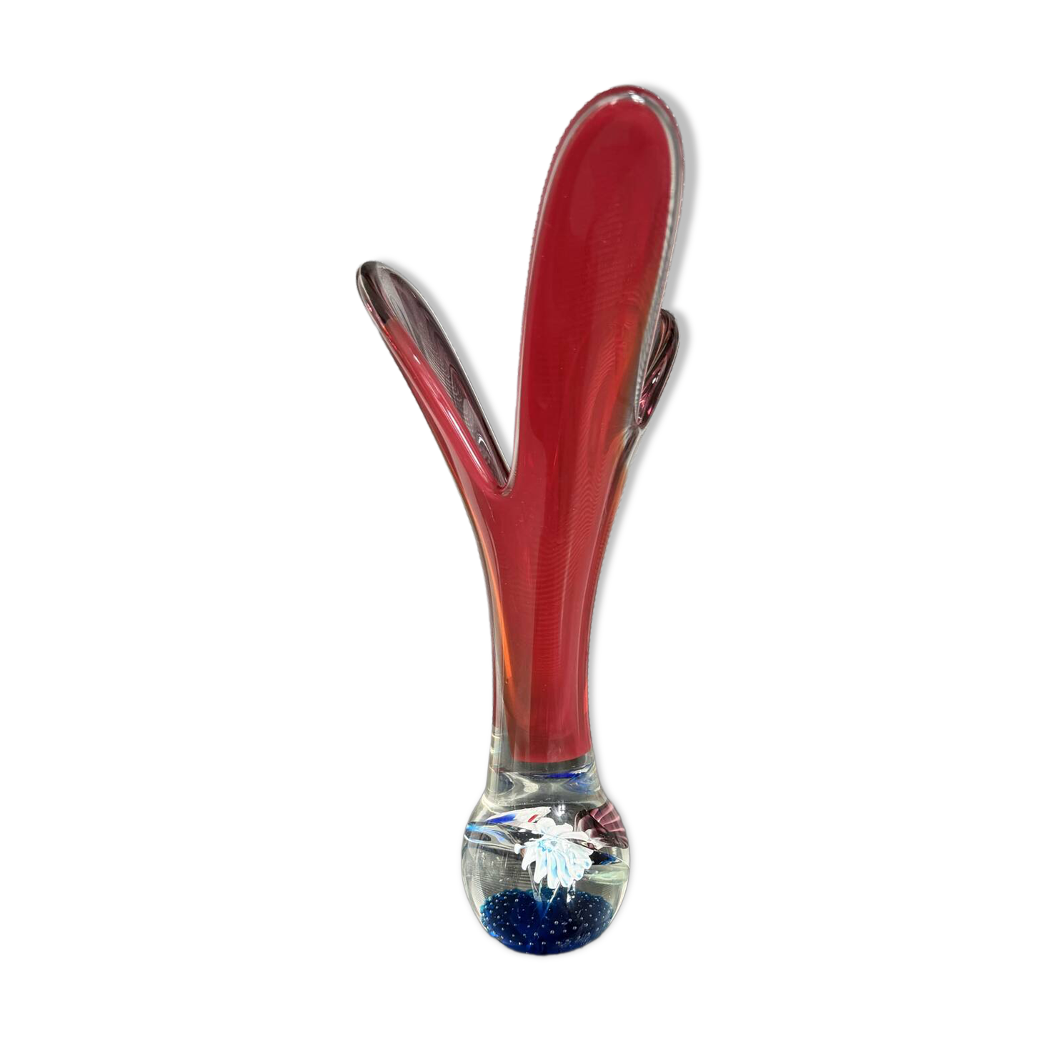 Vintage Murano tulip vase with sulphur base (1960)