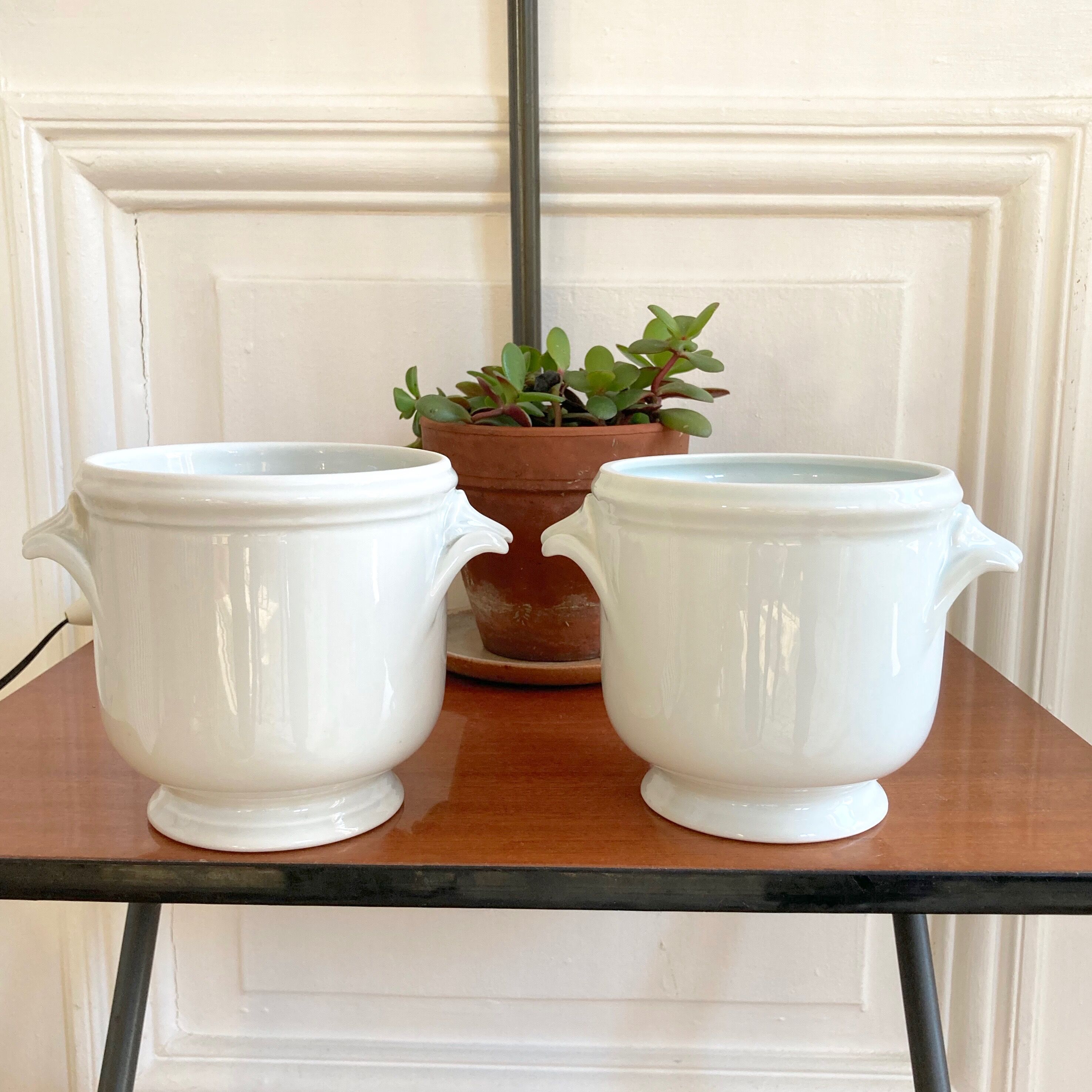 Paire de cache pots porcelaine de Limoges