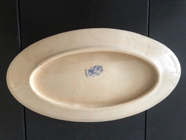Dish oval porcelain of Lunéville KG - Model Bonaparte - blue décor