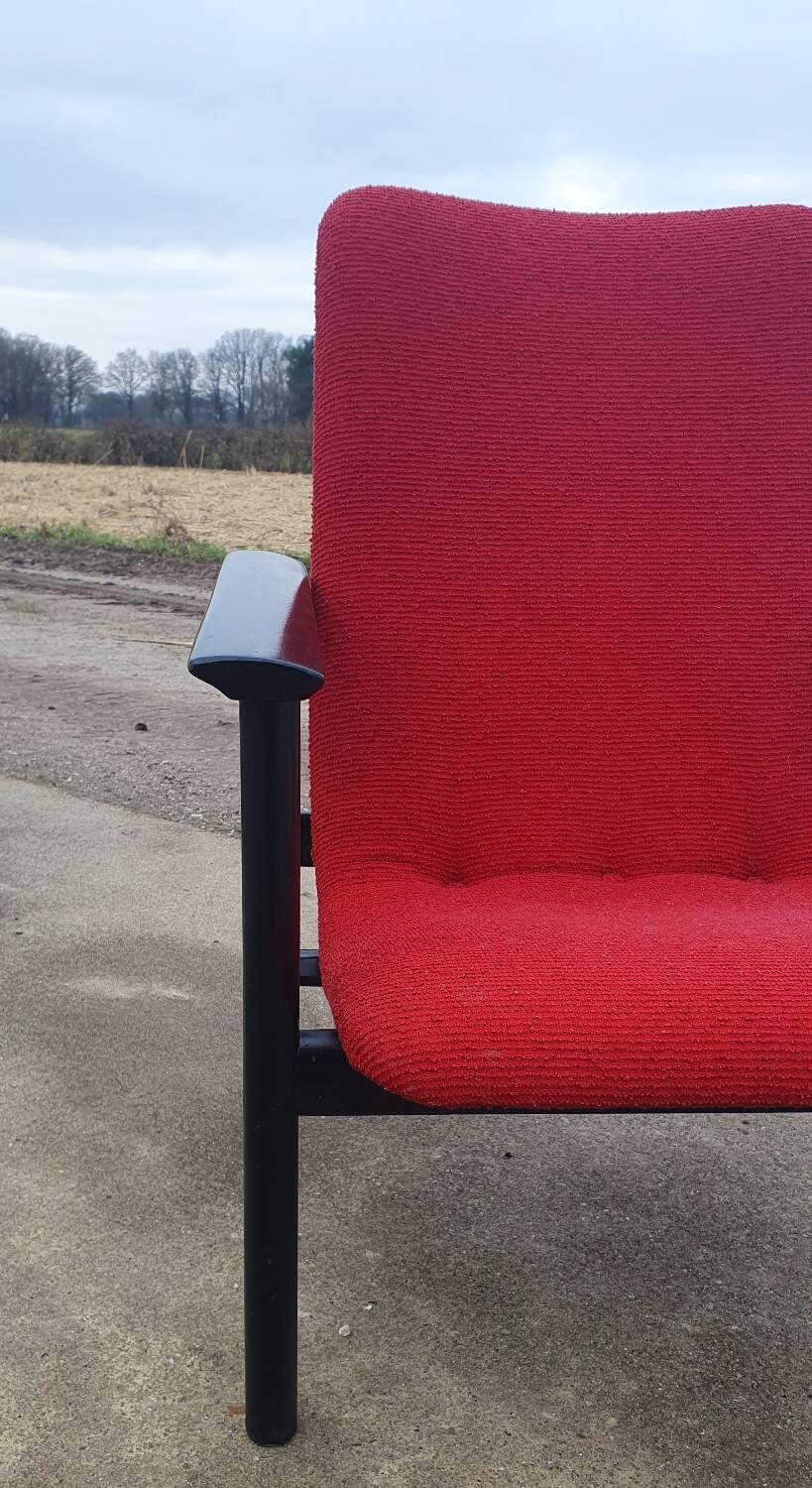 Set 2 vintage Dutch design Impala chair red black Fristho Cor Bontebal