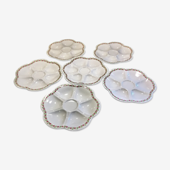 A old limoges bernardaud porcelain oyster plates, 1900